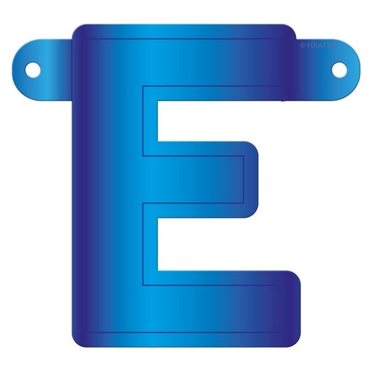 Banner letter E blauw