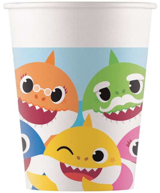 Baby Shark bekertjes party FSC 200 ml. 8 st.