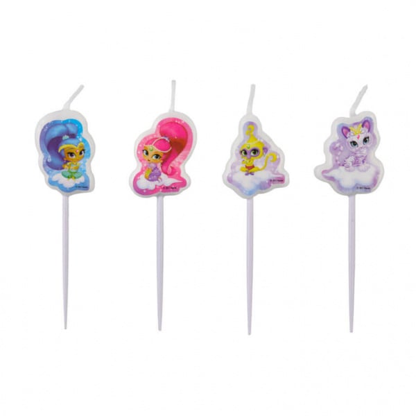 Shimmer and Shine mini figuren taart kaarsjes 4 st.