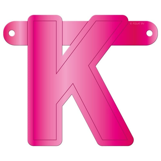 Banner letter K fuchsia