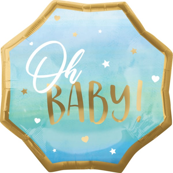 Folieballon Oh baby boy (55 x 55 cm)