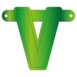 Banner letter V lime groen