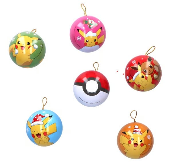 Pokémon kerstbal met snoep, per stuk