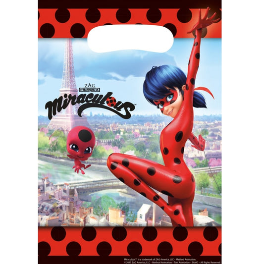 Ladybug Miraculous traktatie zakjes 8 st.