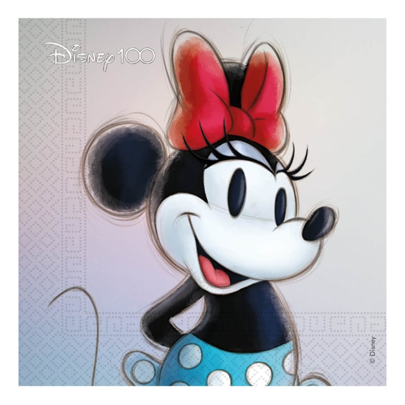 Disney 100 servetten Minnie 33 x 33 cm. 20 st.