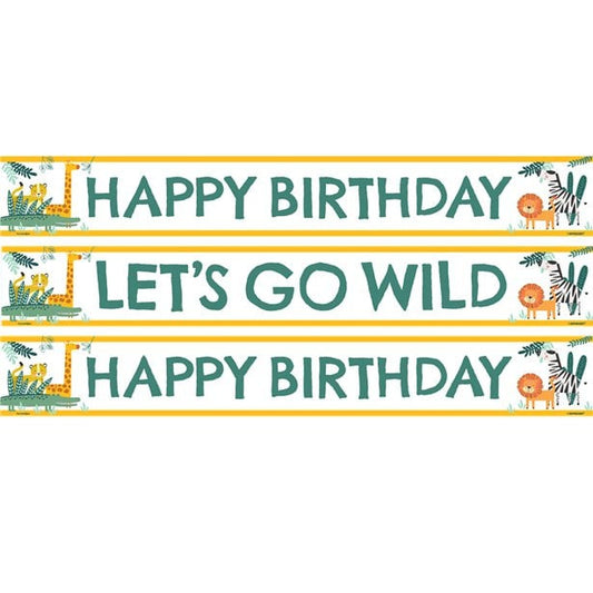 Jungle happy birthday banner Get Wild 1 mtr. 3 st.