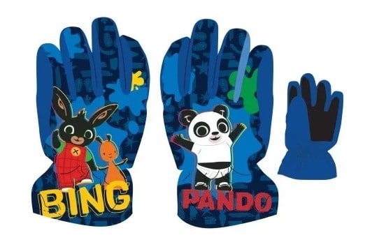 Bing en Pando ski handschoenen donker blauw 7-8 jaar