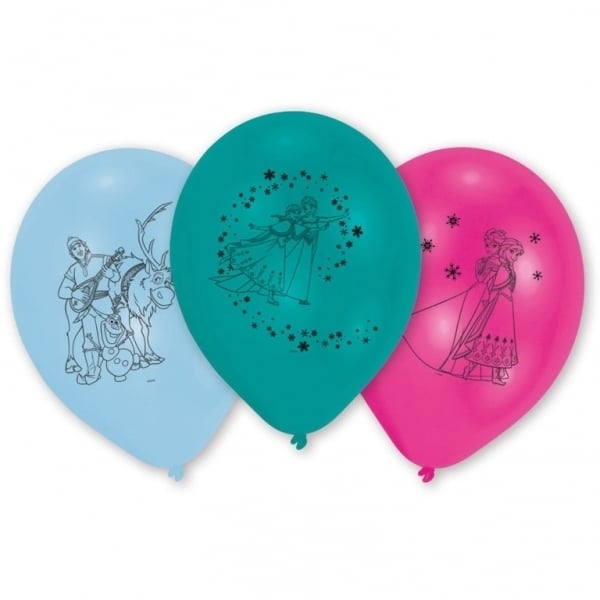 Disney Frozen ballonnen licht blauw groen fuchsia ø 25,4 cm. 10 st.