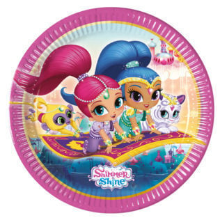 Shimmer and Shine glitter friends bordjes ø 23 cm. 8 st.