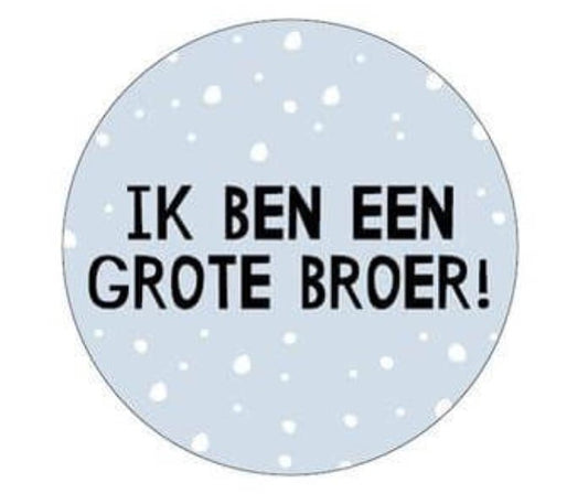 Traktatie sticker Ik ben een grote broer! ø 4 cm. p/stuk