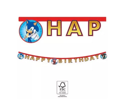 Sonic The Hedgehog Happy Birthday vlaggenlijn