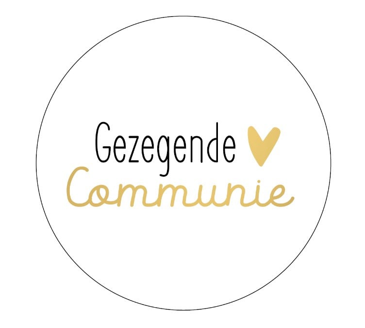 Traktatie sticker Gezegende Communie ø 4 cm. p/stuk