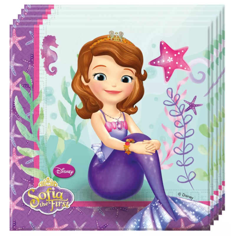 Disney Sofia the First servetten Pearl of the Sea 33 x 33 cm. 20 st.