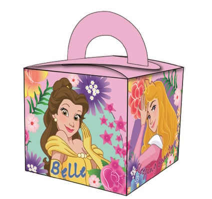 Disney Princess traktatie doosje klein 6,5 x 6,5 x 6,5 cm. 8 st.