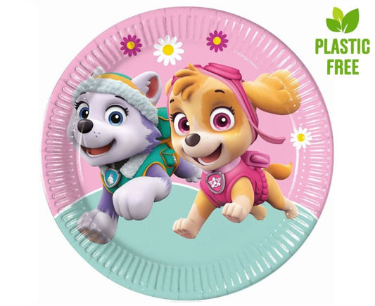 Paw Patrol Skye en Everest bordjes FSC ø 23 cm. 8 st.