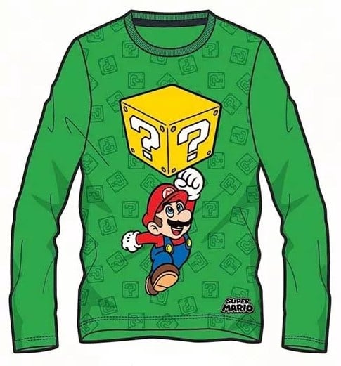 Super Mario Bros longsleeve groen mt. 104