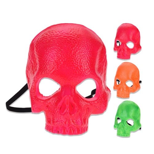 Masker skelet neon (rood), per stuk