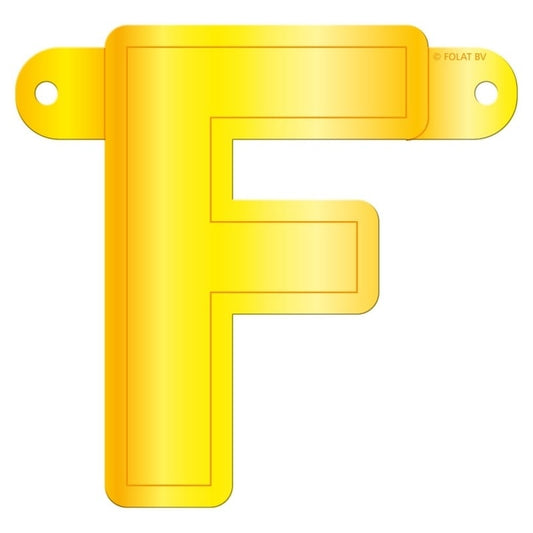 Banner letter F geel