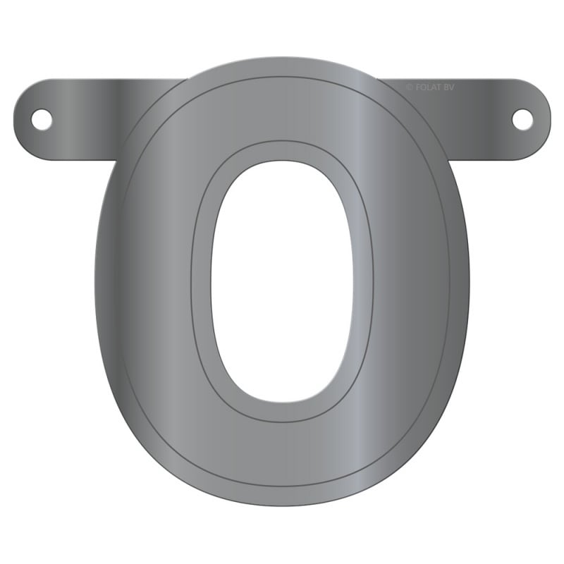 Banner letter O metallic zilver