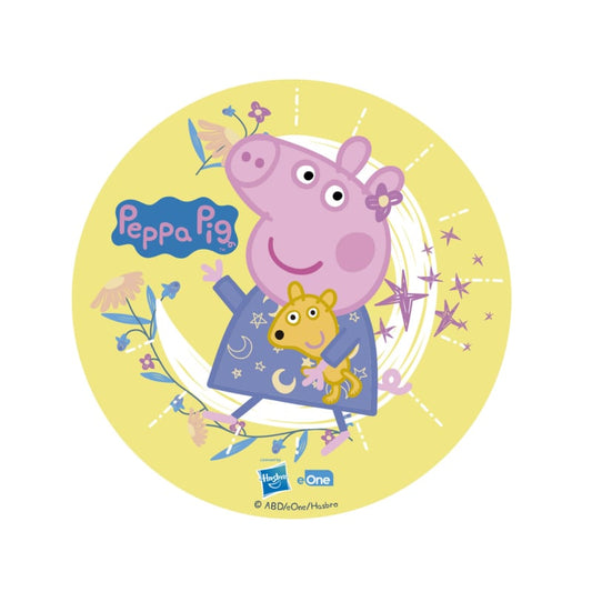 Peppa Pig eetbare taart decoratie ø 15,5 cm.