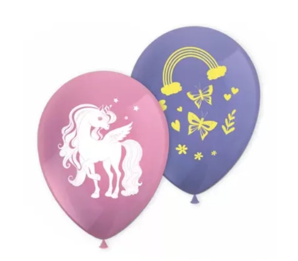 Unicorn rainbow colors ballonnen 28cm (8st.)