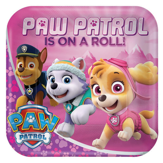 Paw Patrol Pink bordjes FSC 23 cm. 8 st.