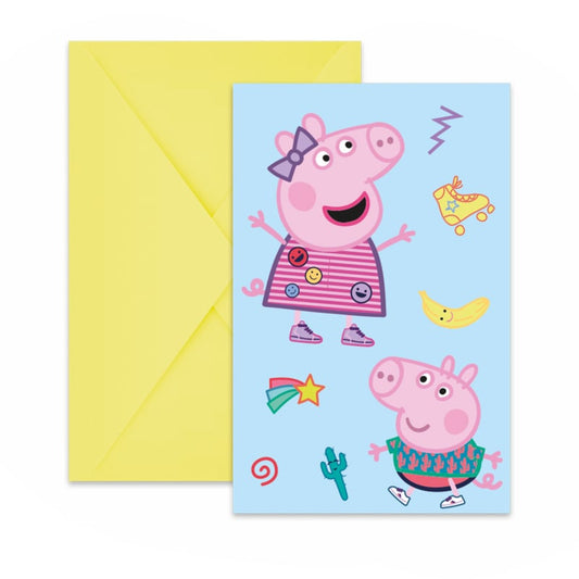 Peppa Pig uitnodigingen Messy Play 6 st.