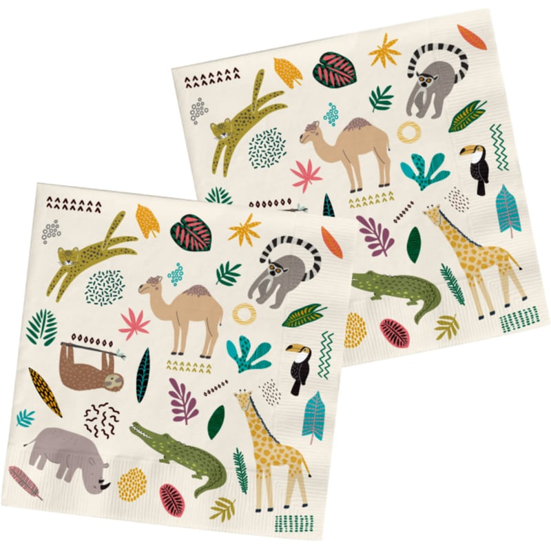 Servetten - Jungle Party Zoo party - 33x33cm - 20 stuks