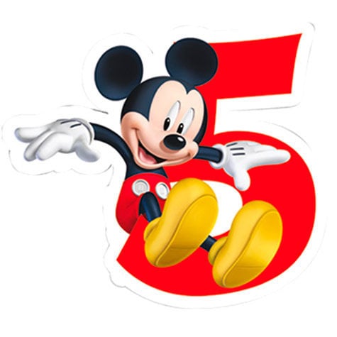 Disney Mickey Mouse 2D 5e verjaardag taart kaars