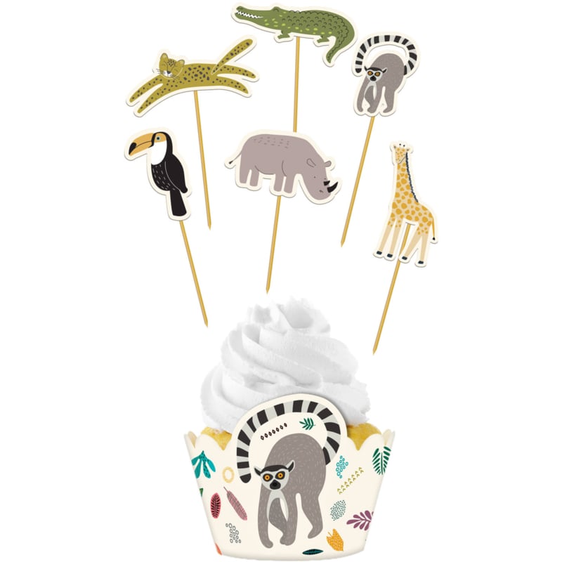 Cupcake Decoratie Set - Jungle Party Zoo Party - 6 sets