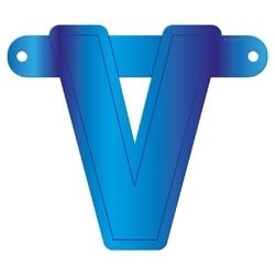 Banner letter V blauw