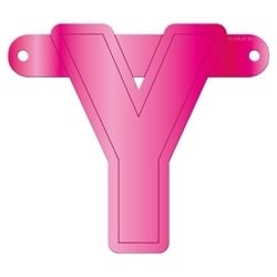 Banner letter Y fuchsia