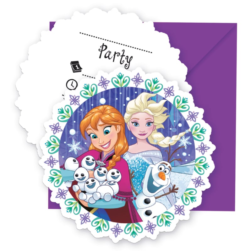 Disney Frozen Snowflakes uitnodigingen 6 st.