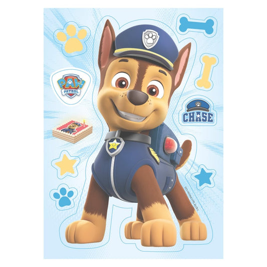 Paw Patrol Chase ouwel taart decoratie 14,8 x 21 cm.