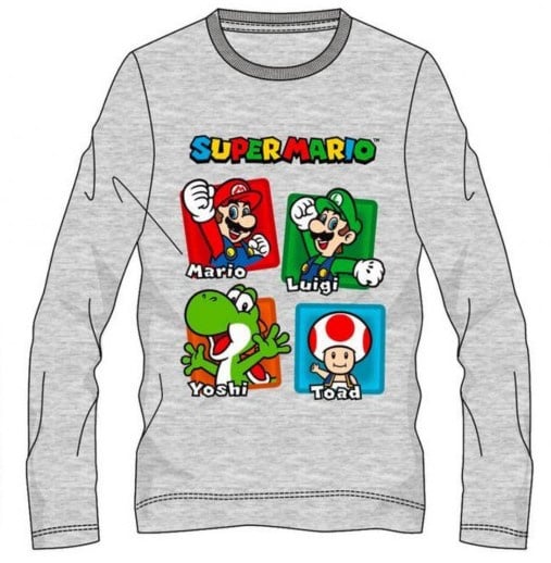 Super Mario Bros longsleeve grijs mt. 104