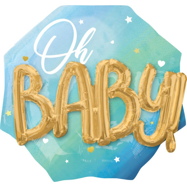 Folieballon Oh baby boy (76 x 71 cm)