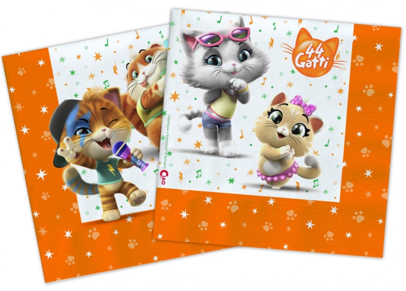 44 Cats servetten party 33 x 33 cm. 20 st.