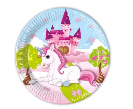 Unicorn castle bordjes 20 cm (8 st. )