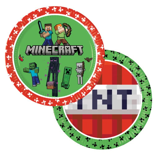 Minecraft bordjes ø 23 cm. 8 st.