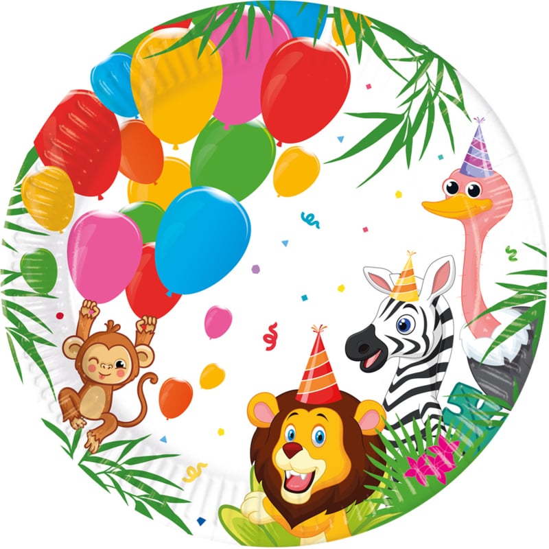 Jungle Balloons bordjes FSC ø 23 cm. 8 st.