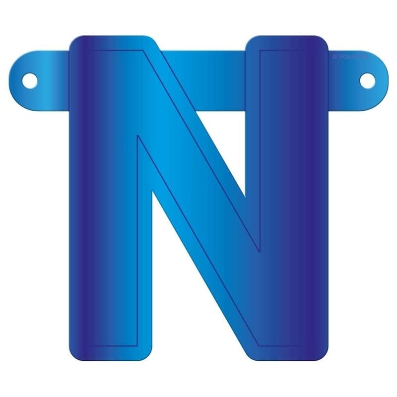 Banner letter N blauw