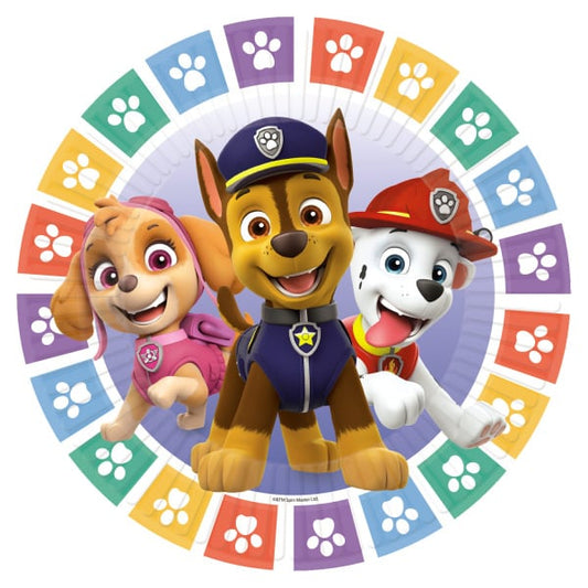 Paw Patrol gebakbordjes party ø 18 cm. 8 st.