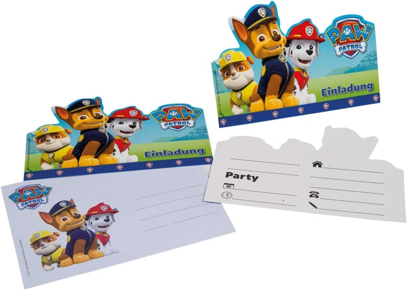 Paw Patrol uitnodigingen Uitkijktoren (Duitstalig) 6 st.