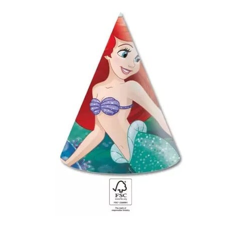 Disney Ariel feesthoedjes Curious 6 st.