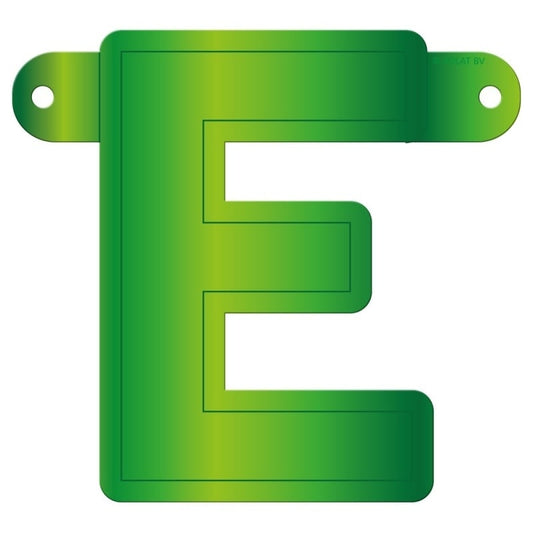 Banner letter E lime groen