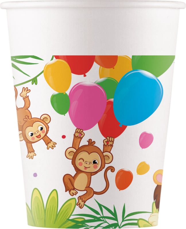 Jungle Balloons bekertjes FSC 200 ml. 8 st.