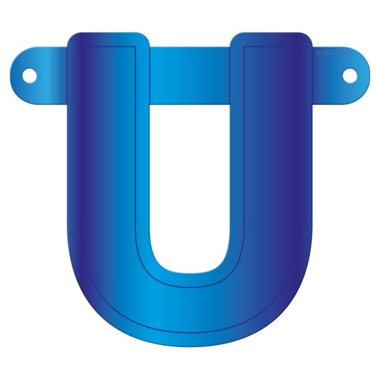 Banner letter U blauw