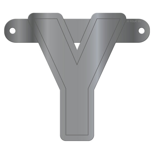 Banner letter Y metallic zilver