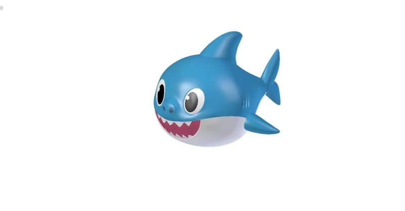 Baby Shark taart topper Daddy Shark 8,2 cm.