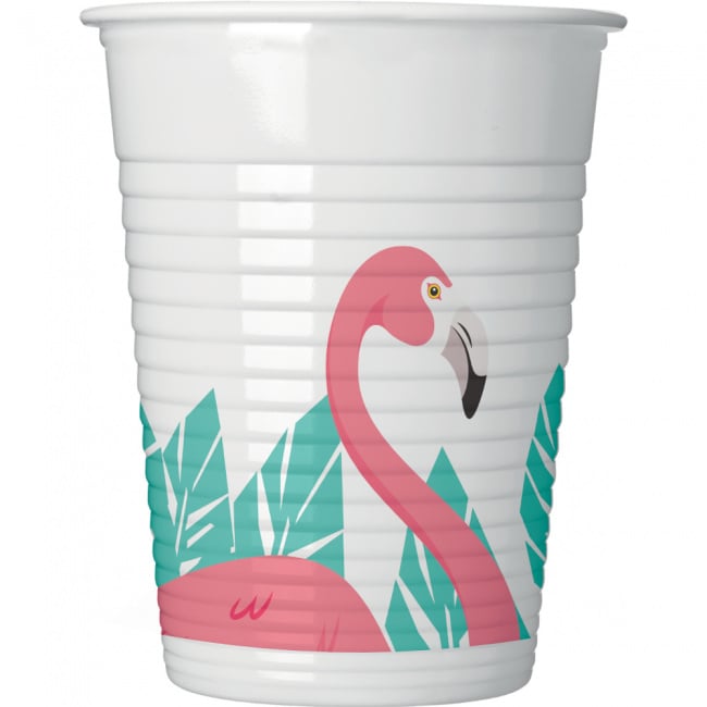 Flamingo bekertjes 200 ml. 8 st.